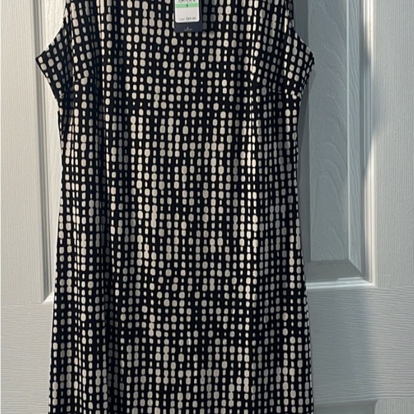Tommy Hilfiger Black and White Sheath Midi Dress - Picture 3 of 5